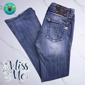 Miss Me Boot Cut Embellished Denim Jeans Womens Size 30